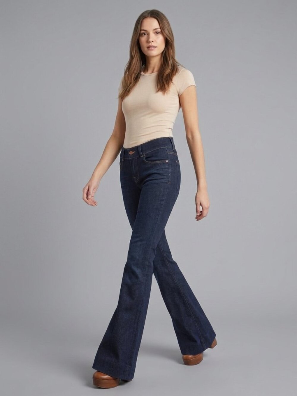 J Brand LoveStory Flare Jeans 25 (fits 27) Dark Ink Wash Low Rise Denim USA Made